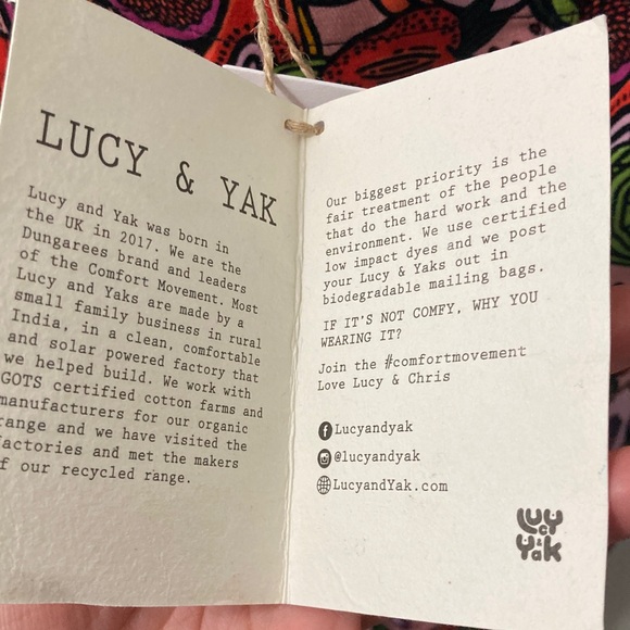 Lucy & Yak “Vulva-Rees” Vibrant Patterned Dungarees Overall one piece - Picture 7 of 14